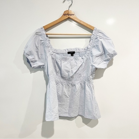 J. Crew Seersucker smocked top - Picture 4 of 11